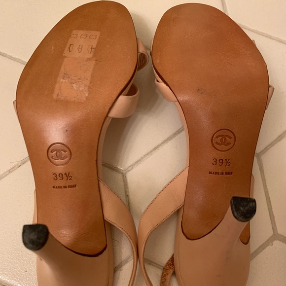 Chanel Open-Toe Slingback Heels (Peach color) - Picture 6 of 6